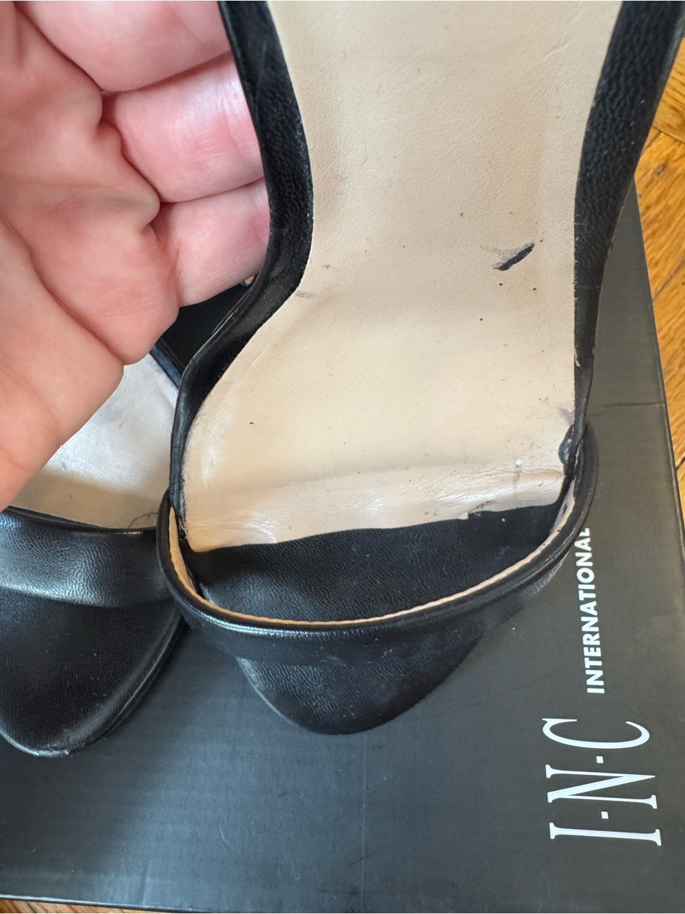 INC International Concepts Black Block Heel Open-Toe Sandals - Picture 10 of 11